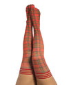 Kix'ies Grace Plaid Thigh Highs Red D