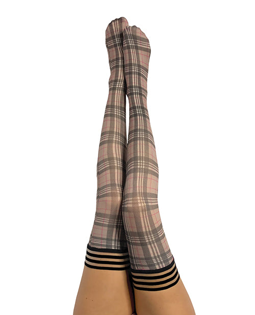 Kix'ies Lori Plaid Thigh Highs Tan B