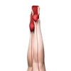 Kix'ies Whitney Sheer Cuban Heel Thigh Highs Nude/Red B