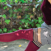 Kixies Heather Opaque Thigh High Cranberry A