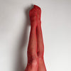 Kix'ies Joely Fishnet Rhinestone Thigh High Red B