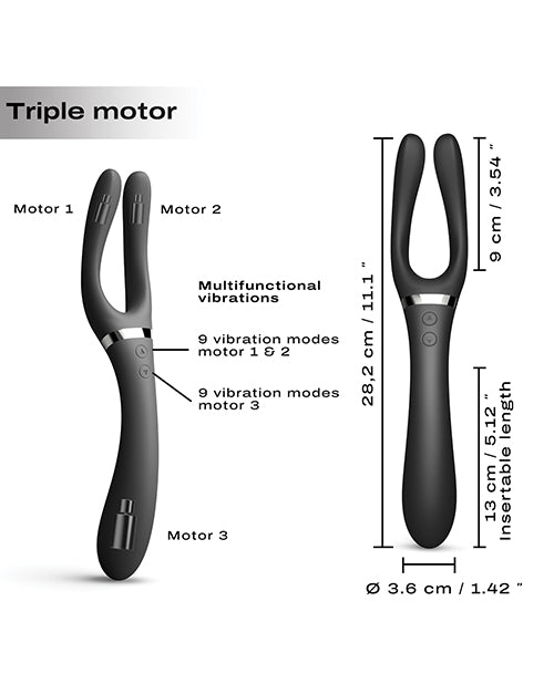 =Dorcel Infinite Joy Bendable Forked Vibrator - Black