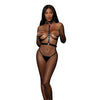 Lust  PU Leather Aurelia Spiked Collar & Waist Harness Black O/S
