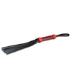 Sultra 16" Lambskin Twisted Grip Flogger - Black w/Red Woven Handle
