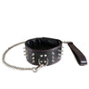 Sultra Lambskin 2 1/2" Studded Collar w/24" Chain - Black