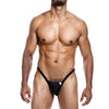Male Basics Y Buns Thong Black SM