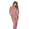 Seamless Fishnet Gartered Catsuit Lavender O/S