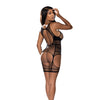 Seamless Halter Merry Widow w/Thigh Cuffs Black O/S