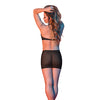 Sexy Time Courtney Polka Dot Mesh Halter & Skirt Black L/XL