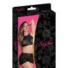 Sexy Time Courtney Polka Dot Mesh Halter & Skirt Black L/XL