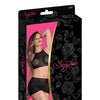Sexy Time Courtney Polka Dot Mesh Halter & Skirt Black S/M