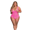 Sheer Mesh Merry Widow & Crotchless G-String Pink QN