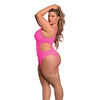 Sheer Mesh Merry Widow & Crotchless G-String Pink QN