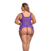 Sheer Mesh Merry Widow & Crotchless G-String Purple QN