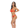 Strap-Tease Bra & Crotchless Panty Neon Orange L/XL