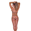 Strap-Tease Cupless Choker Bra & Open Cage Short Black S/M