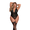 Risqué Business Lace & Mesh Teddy w/Snap Crotch Black QN