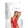 Risqué Business Lace & Mesh Teddy w/Snap Crotch Red S/M
