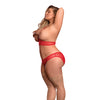 Risqué Business Cupless Bra & Crotchless Panty Red QN