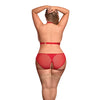 Risqué Business Cupless Bra & Crotchless Panty Red QN