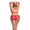 Risqué Business Cupless Bra & Crotchless Panty Red QN
