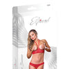 Risqué Business Cupless Bra & Crotchless Panty Red S/M