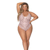 Seabreeze Strappy Back Teddy w/Snap Crotch Blush 2X