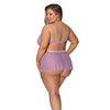 Girl Next Door Strappy Bralette w/Flirty Thong Skirt Lilac 2XL