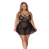 Girl Next Door Babydoll & Crotchless Panty Black 2X