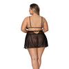 Girl Next Door Babydoll & Crotchless Panty Black 2X