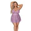 Girl Next Door Babydoll & Crotchless Panty Lilac 2X
