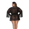 Modern Romance Flowing Short Robe Black 2X