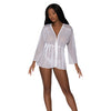 Modern Romance Flowing Short Robe White L/XL