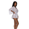 Modern Romance Flowing Short Robe White L/XL