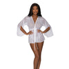 Modern Romance Flowing Short Robe White S/M