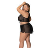 Modern Romance Tie Front Halter & Tap Pant Black 2X