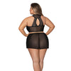 Modern Romance Tie Front Halter & Tap Pant Black 2X