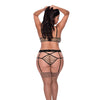 Purrfect Balconette Bra & Garter Panty  Animal/Black QN