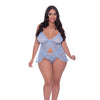 Ooh La Lace Babydoll & Split Crotch Panty Periwinkle QN