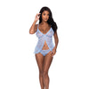 Ooh La Lace Babydoll & Split Crotch Panty Periwinkle S/M