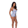 Ooh La Lace Babydoll & Split Crotch Panty Periwinkle S/M