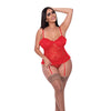 Ooh La Lace Bustier & Panty Red  QN