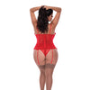 Ooh La Lace Bustier & Panty Red  QN