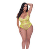Love Star High Leg Teddy w/Snap Crotch Chartreuse QN