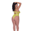 Love Star High Leg Teddy w/Snap Crotch Chartreuse QN