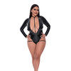 Liquid Onyx Long Sleeve Teddy w/Harness Caging Black QN
