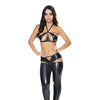Liquid Onyx Halter Bra & Cutout Pants Black L/XL