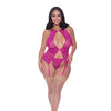 Berrylicious Lace Halter Basque & G-String Pink QN