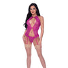 Berrylicious Lace Halter Basque & G-String Pink S/M