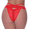 Ooh La Lace Peek-a-Boo Cheeky Panty Red QN